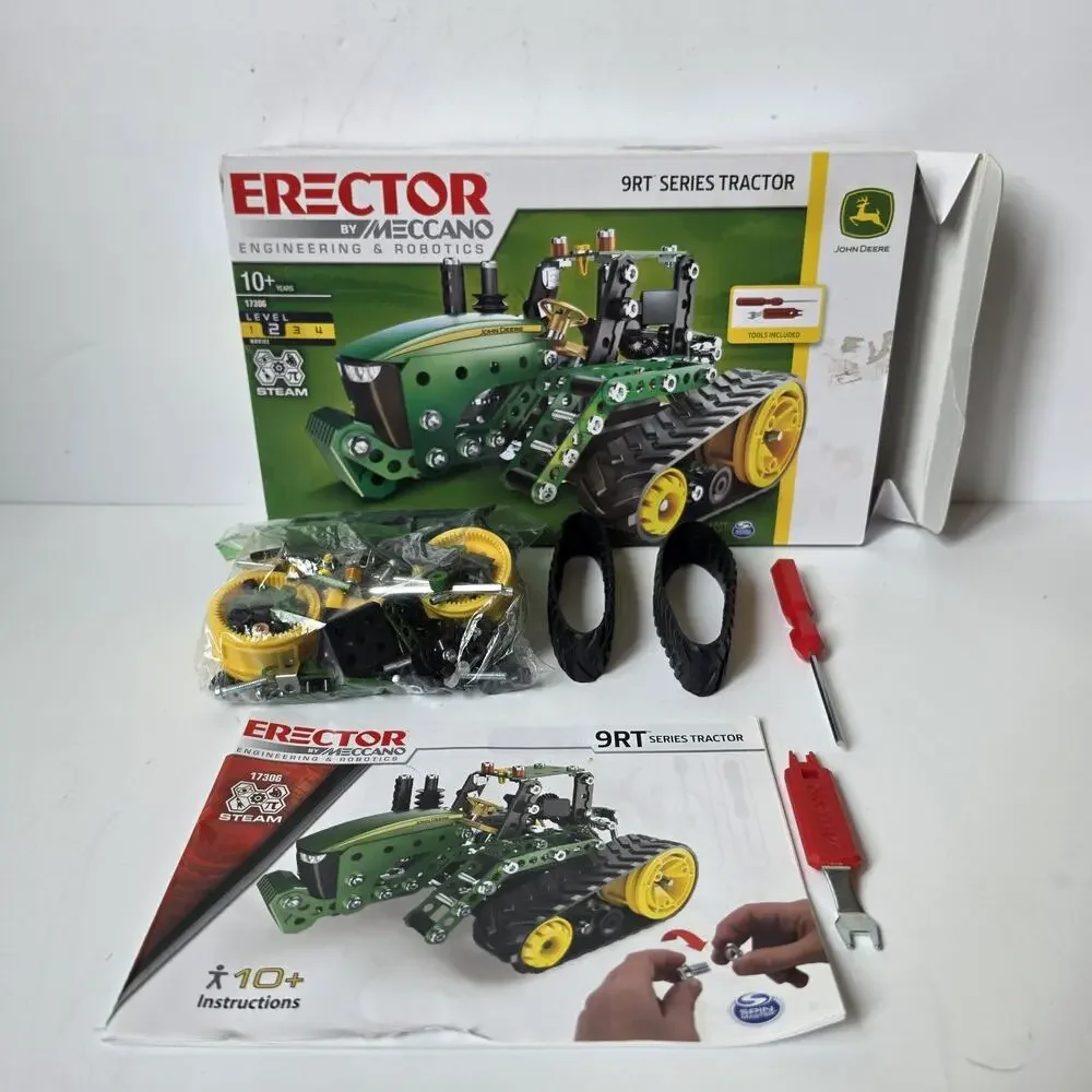 John Deere Erector Meccano 9RT Series Tractor Steam Engineer Robot Open Box